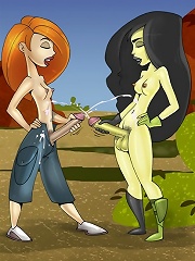 Shemale Kim Possible and her horny fuckmates